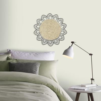 Wandbild ART FOR THE HOME "Blumen Rotan Rund", schwarz (farbe bild(er): schwarz), B:47cm H:47cm T:4,5cm Ø:4,5cm, Metall, Bilder, ration Rattan Blume Metal Kunst Rund 74cm