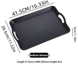 Inspire Essentials ComfortGrip Non Slip Serving Tray With Handles black m