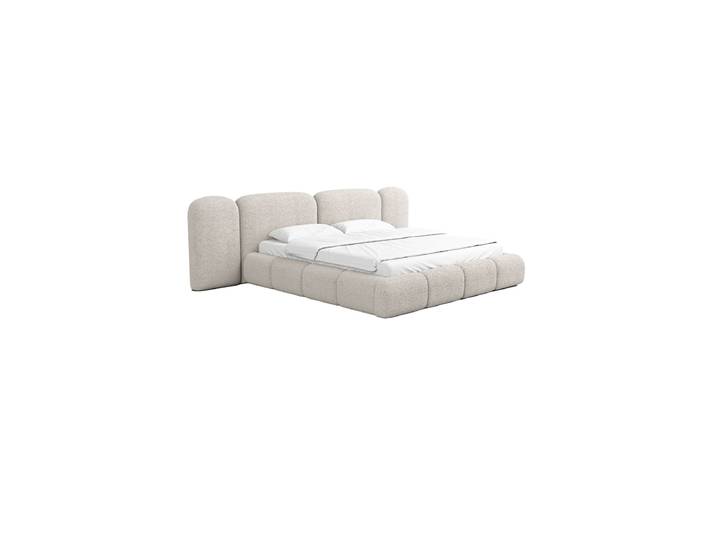 Design Polsterbett „Salina“ mit Ablagefach, Bouclé Toffee BLOOMINGLOFT Collection