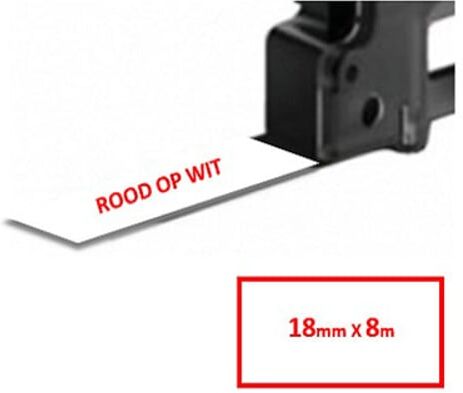 Q-Nomic TZe-242 cinta rojo sobre blanco 18mm