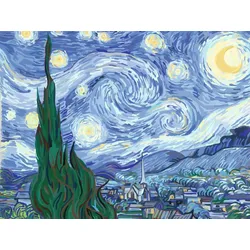 Ravensburger CreArt - Malen nach Zahlen 23915 - ART Collection: Sternennacht (Van Gogh) - ab 14 Jahren - Malen auf Leinwand