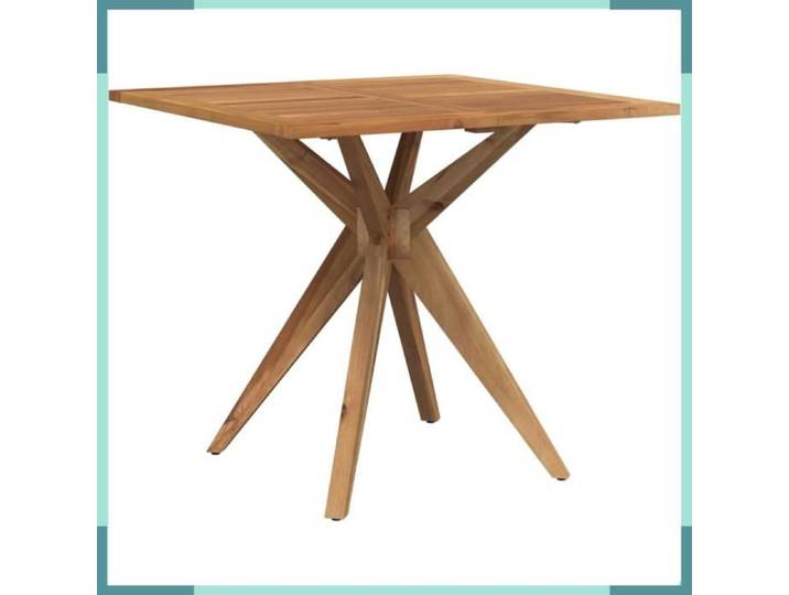 FHE Table de jardin d - Bois d'acacia - Imperméable - Extérieur - Acacia - 85x85x75 cm