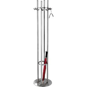 Kerkmann Garderobenständer Aristo 6045, silber, mit 12 Haken, aus Edelstahl, 170 x 40cm