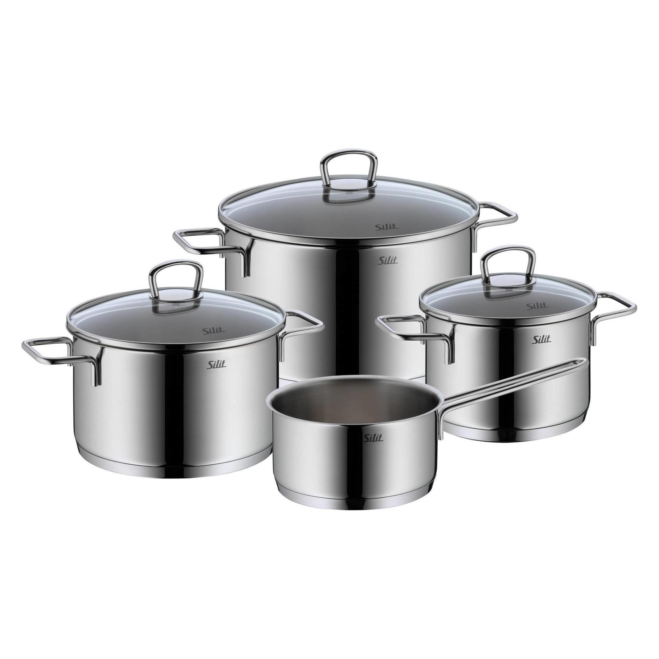 Silit Topfset Induktion Kochtopfset 4tlg Glasdeckel Allicante Edelstahl 18/10 (21.0930.0502)