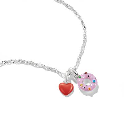 Charm-Einhänger THOMAS SABO "Charm-Anhänger Herz, Charm-Anhänger Herz - Connect", rosa (silberfarben, rot), Charms, Damen, Metall, Emaille
