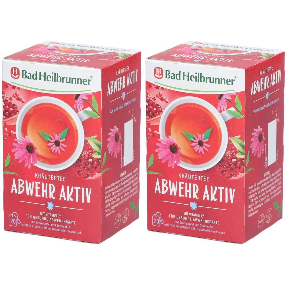 BAD Heilbrunner Kräutertee Abwehr Aktiv Filterbtl. 2x 2x20 St Filterbeutel