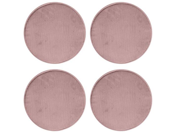Galettes de chaise velours rondes roses -lot de 4-⌀35