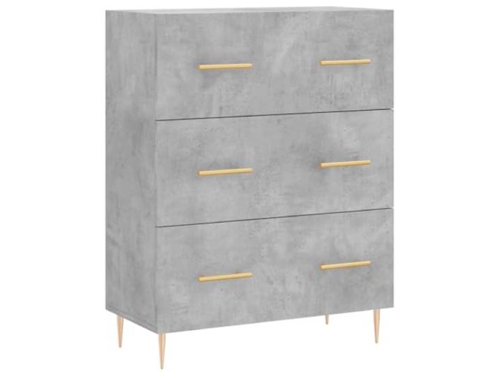 HGFDVCMR Sideboard Betongrau 69,5x34x90 cm Anrichte mit 3 Schubladen Schlankes Raumwunder für Wohnzimmer und Flur: Drei geräumige Schubfächer bieten ordentlichen Platz für Ihre Alltagsdinge.