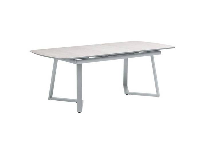 Kettler Ausziehtisch 200/260x100cm Aluminium/Glaskeramik Hellgrau