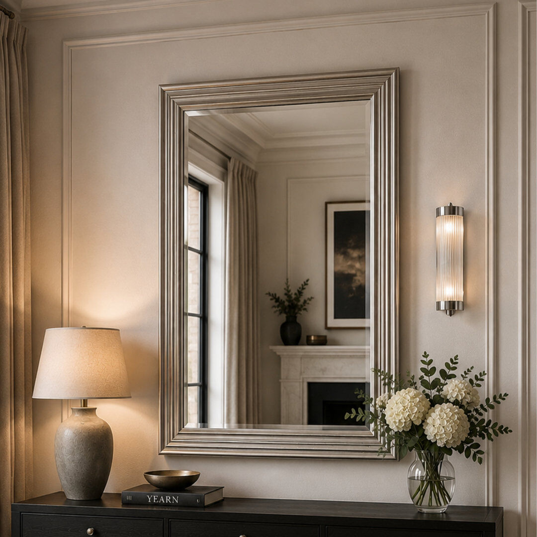 Three Posts Burdick Rectangle Mirror Champagne 75cm H x 128.5cm W