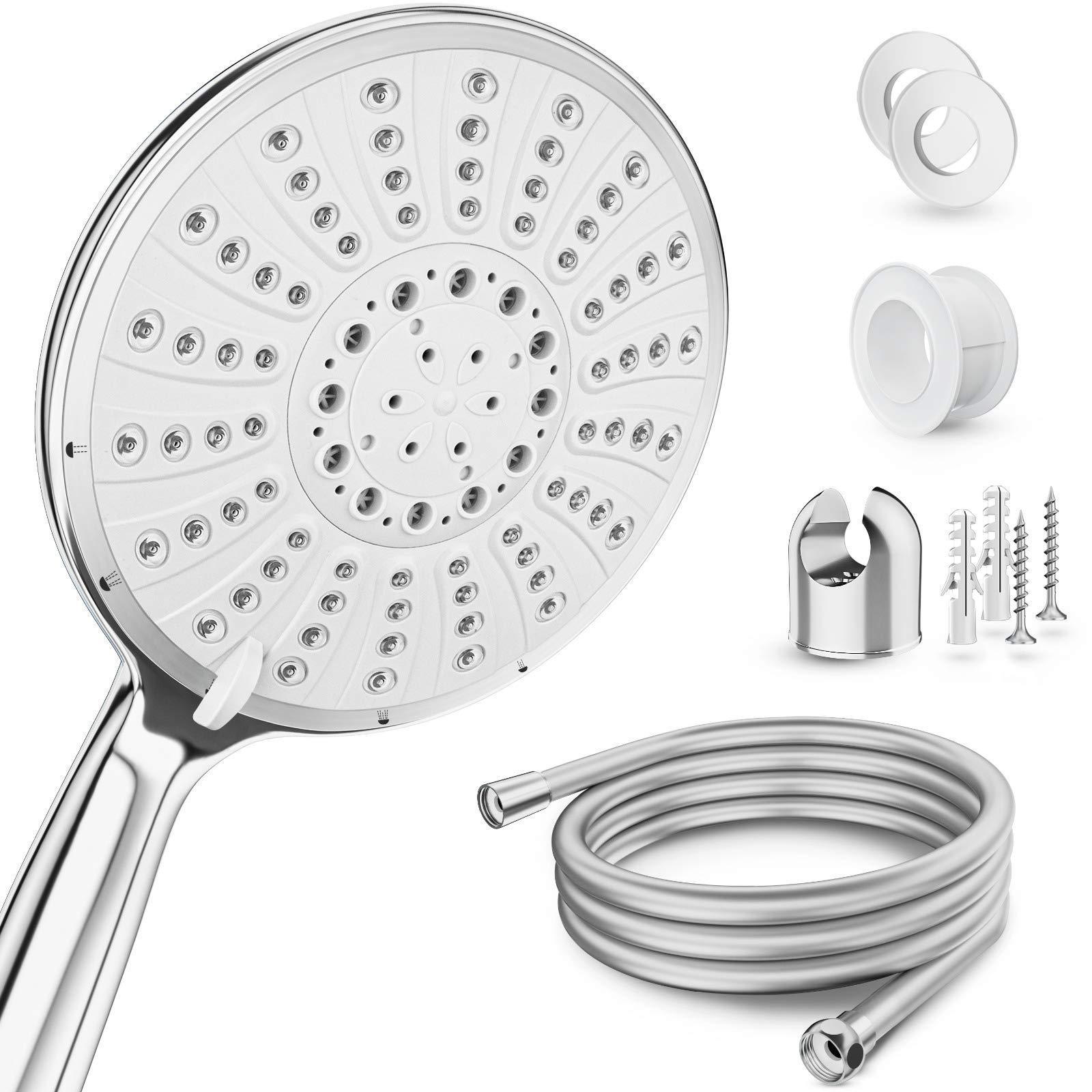 Dripio Douchekop met slang en houder, 5 straalstanden, 15 cm, zilverkleurig