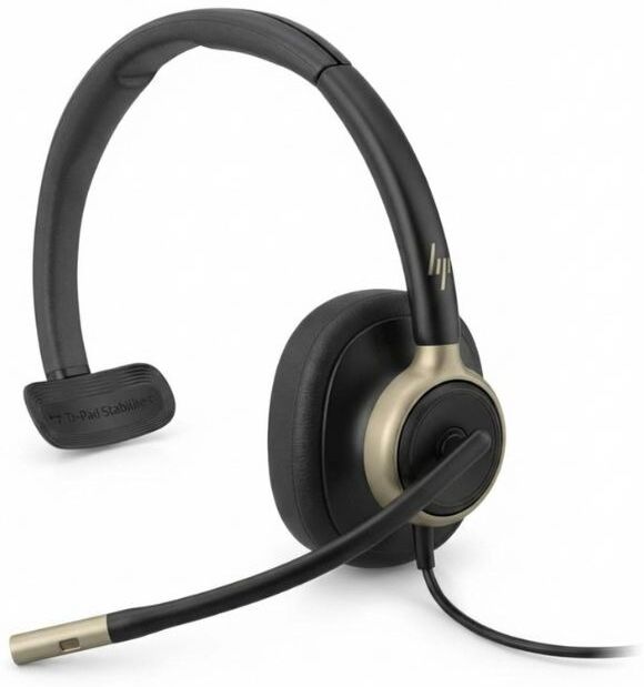 HP Poly Mission 815 USB-C/A Mono ANC Casque mono USB-C/A pour le bureau et les communications unifiées avec ANC, 3 microphones et voyant « occupé »,