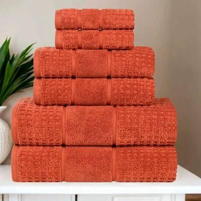Home City, Inc.-Bath Napa Bath Towel Set Six Piece Set, Six Piece Set, Rust