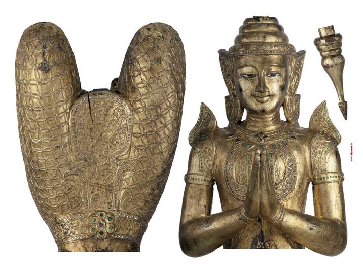 Wandtattoo KOMAR Buddha - Grösse 100 x 70 cm , gold, B:100cm H:70cm, Folie, Wandtattoos, Wandtattoo, selbstklebend, Wandsticker