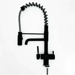 Wasserhahn 3in1 | Professional Spiralfeder mit Brause (3 Farben) schwarz