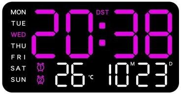 Uplifted Goods Extra Large LED Wall Clock With Temperature Timer And Date Display white D