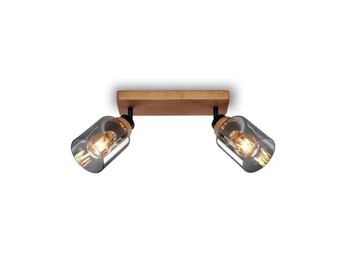 BRILONER - Plafonnier\, Lampe de plafond\, Lampe\, Verre fumé\, Pivotant\, Lampe de salon\, Lampe de chambre\, Lampe de cuisine\, Noir-bois