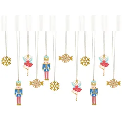 PartyDeco Geschenkanhänger Nussknacker 4-6,5 x 4-12cm 1 Set Papieranhänger zum Aufhängen Weihnachtsanhänger Weihnachtsgeschenke Hängedeko Weihnachtsdeko