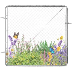VEVOR Gartentür, 183x178 cm, verstellbares Maschendrahtzaunelement, passend für 91,44x121,92 cm große Gartenzauntoröffnungen, Zauntor für Farmen, Pfosten nicht im Lieferumfang enthalten