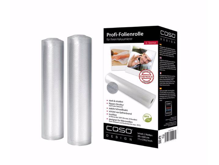 Caso Profi-Folienrollen 28 x 600 cm Folien à 2 Rollen – Vakuumiergerät Zubehör – weiss