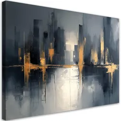 LEINWANDBILD Schwarz-Gold-Abstraktion 60x40cm