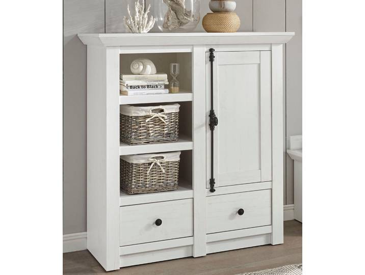 Kommode HOME AFFAIRE California , weiss (weiß), B:105cm H:115cm T:45cm, Sideboards, Kommode, 105 cm breit