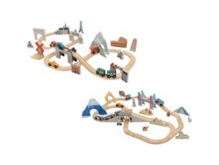 LUPILU® Set de chemin de fer Voyage en Europe et autour du monde