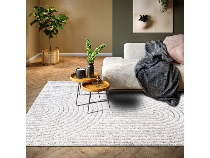 Hochflorteppich Panglao 120 x 170cm Weiß/Weiß