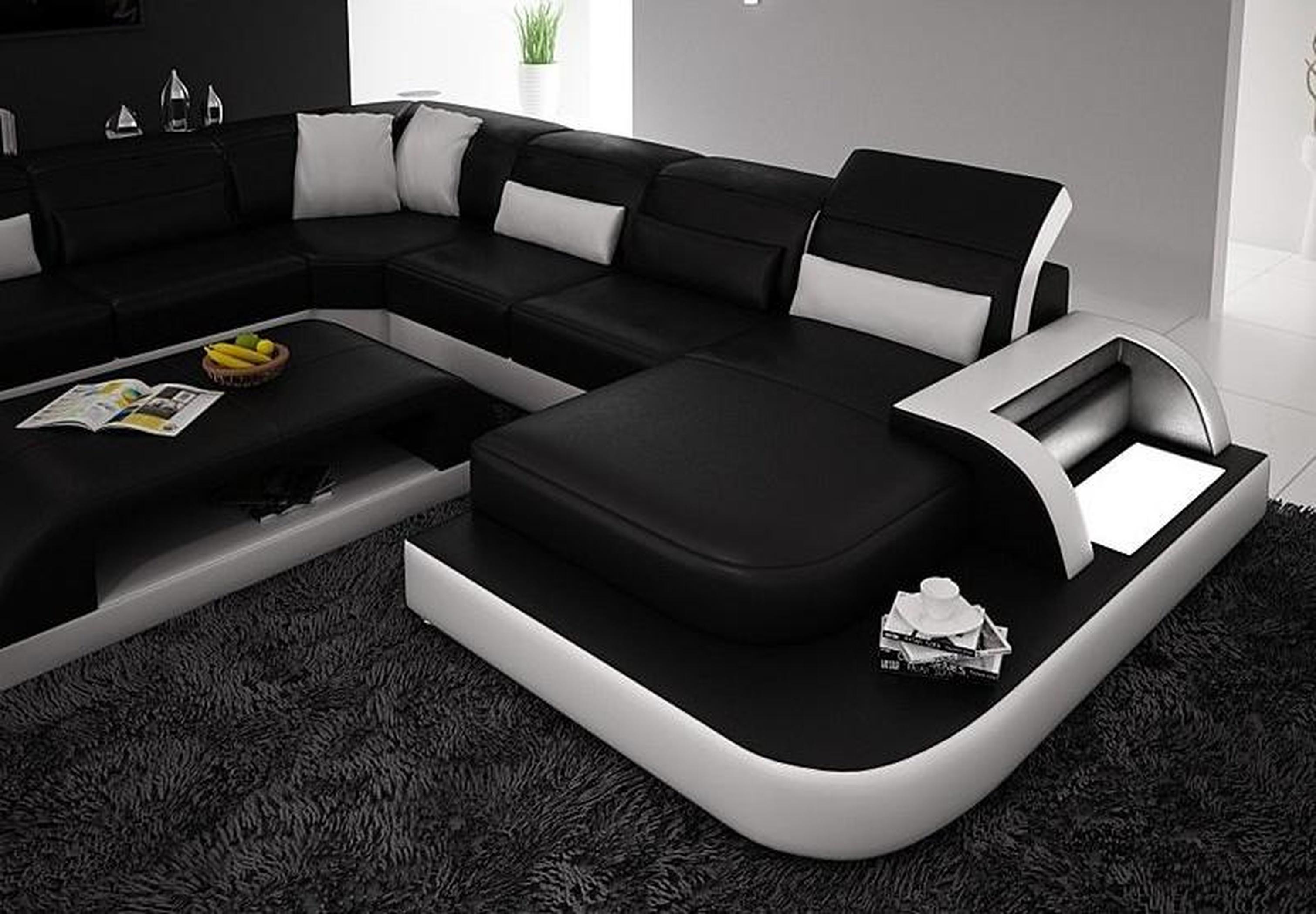 Wohnlandschaft Extra Luxus Klasse Ecksofa Couch - Eckgarnituren Ledersofa Sofa
