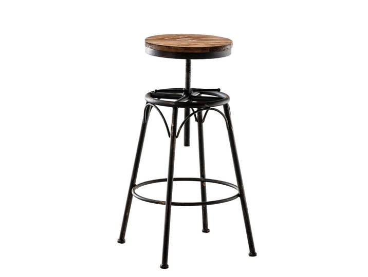 TPFLiving Barhocker Bean Holzsitz Gestell - Bronze