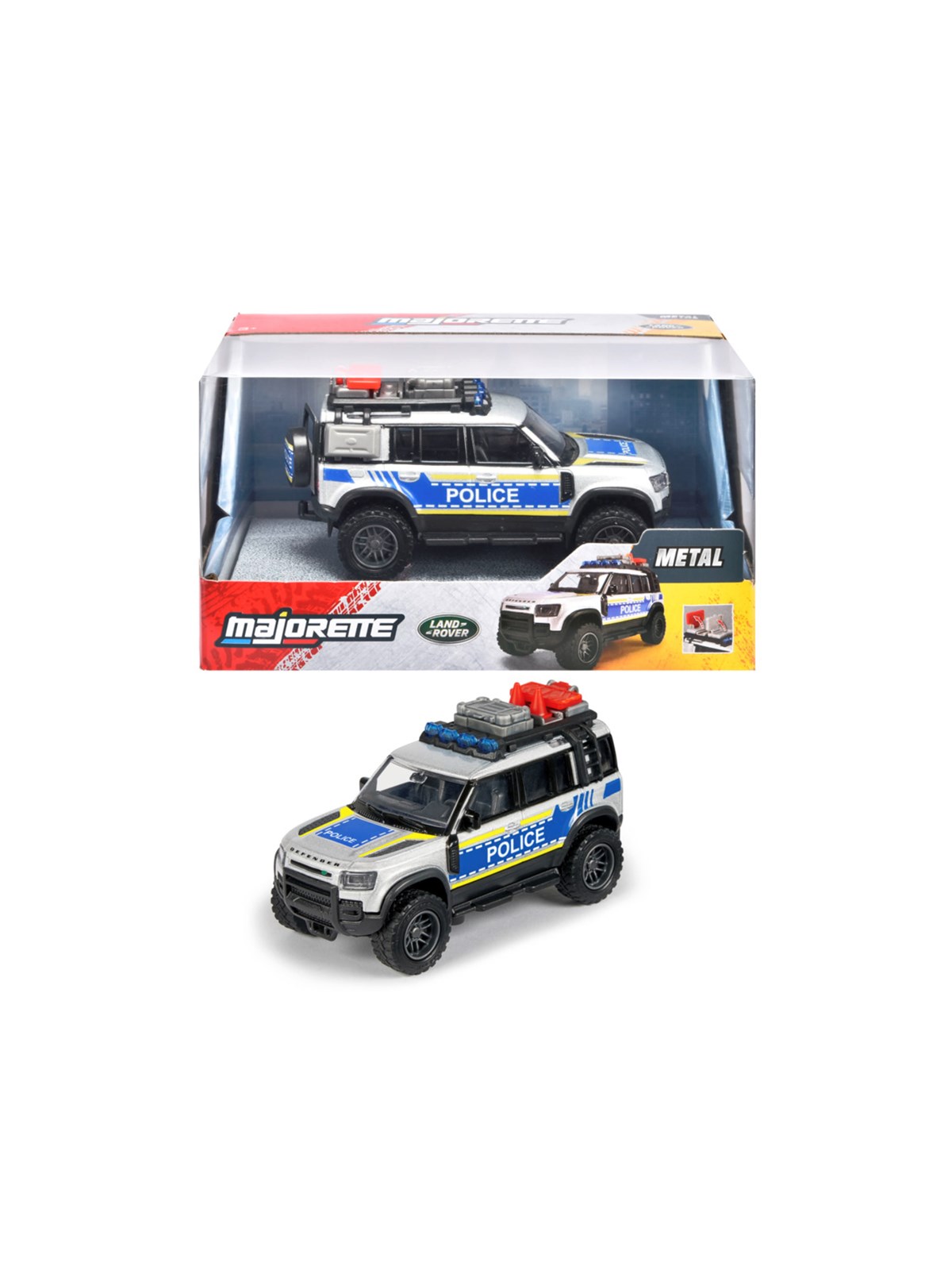 Majorette Land Rover Defender 90 Polizei, 12,5cm