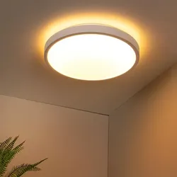 Lucide DASHER - Deckenleuchte Badezimmer - Ø 41 cm - LED - 1x24W 2700K - IP44 - Bewegungssensor - Weiß