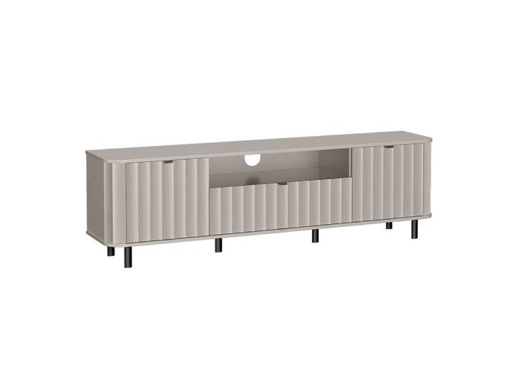 Lomadox Lowboard NASHVILLE-161, in Taupe, 196 cm breit, modern, mit Wellenoptik