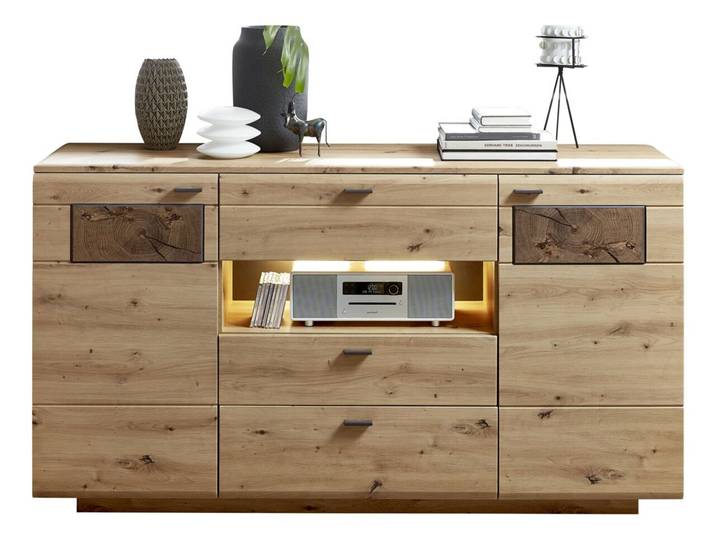 Livetastic Sideboard MADERA II, Eiche Artisan, Holznachbildung