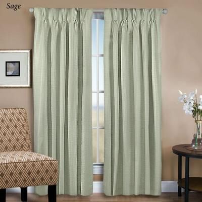 Ricardo Trading Llc Marshfield Drapery Pinch Pleat Curtain Pair, 50 x 84, Sage