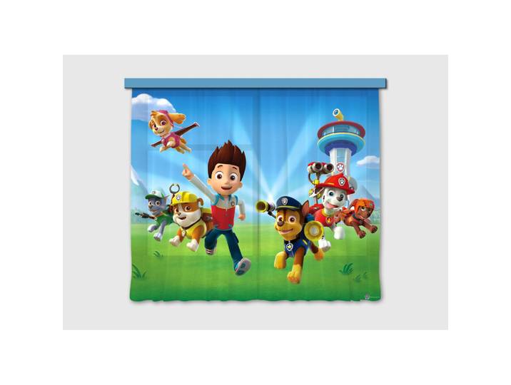 Ag Art - Rideaux Pat'patrouille Modèle Ryder Part À L'Aventure Avec Ses Amis - 2 Pièces 90 Cm X 160 Cm