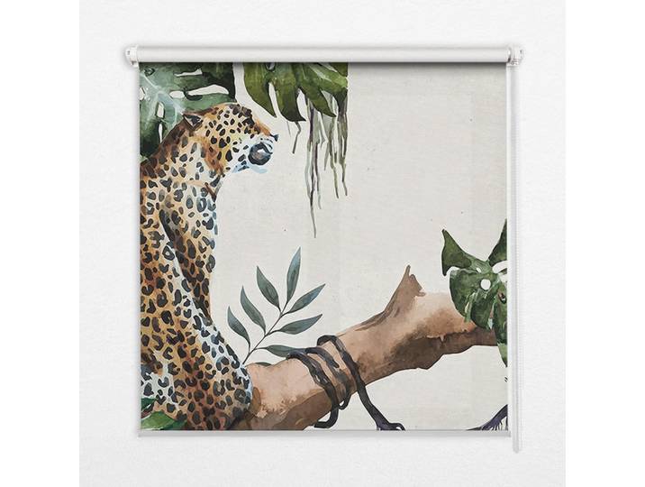 Tulup Innenrollo - Fensterrollo - Rollo - 150x140 cm - Geparden auf einem Ast, Gelb, Kunststoff, Rechteckig, 150x140x0.5 cm, Heimtextilien, Vorhänge, Rollos