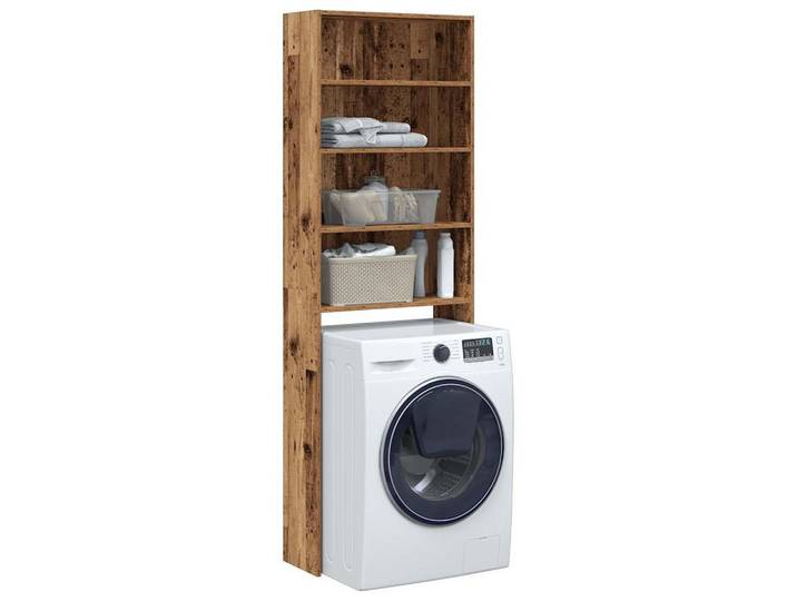 vidaXL Regal, Waschmaschinenregal Altholz-Optik 64x24x190 cm