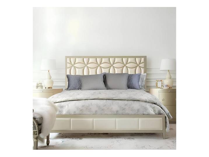 Xlmoebel Polsterbett Beiges gepolstertes Doppelbett für elegantes Ambiente (Doppelbett, Bett), Hergestellt in Europa