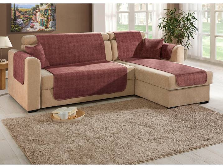 Wohnaccessoires mit Anti-Rutsch-Beschichtung, Ziegelrot, Größe 103 (Couchschoner, 100x200 cm)