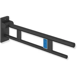 HEWI System 900 Stützklappgriff Duo, Edelstahl, schwarz