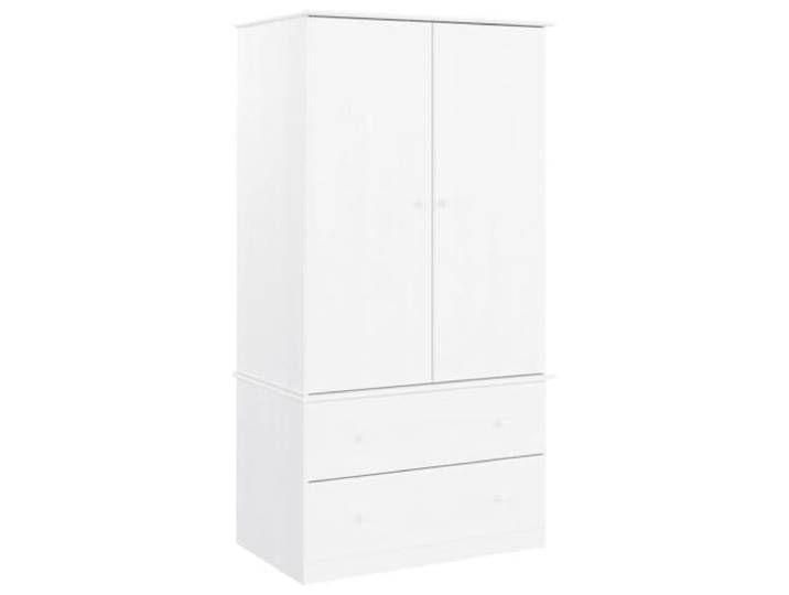 vidaXL Kleiderschrank ALTA Weiß 90x55x170 cm Massivholz Kiefer
