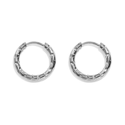 Paar Creolen ADELIA´S "Ohrringe Creolen aus Edelstahl, Ø 12 mm", Damen, Gr. Damen, Edelstahl, silber (silberfarben), Ohrringe, Modischer Modeschmuck mit strukturierter Oberfläche