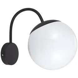 Außenwandlampe Fassadenleuchte Haustürlampe Gartenlampe schwarz Kugel weiß 25 cm