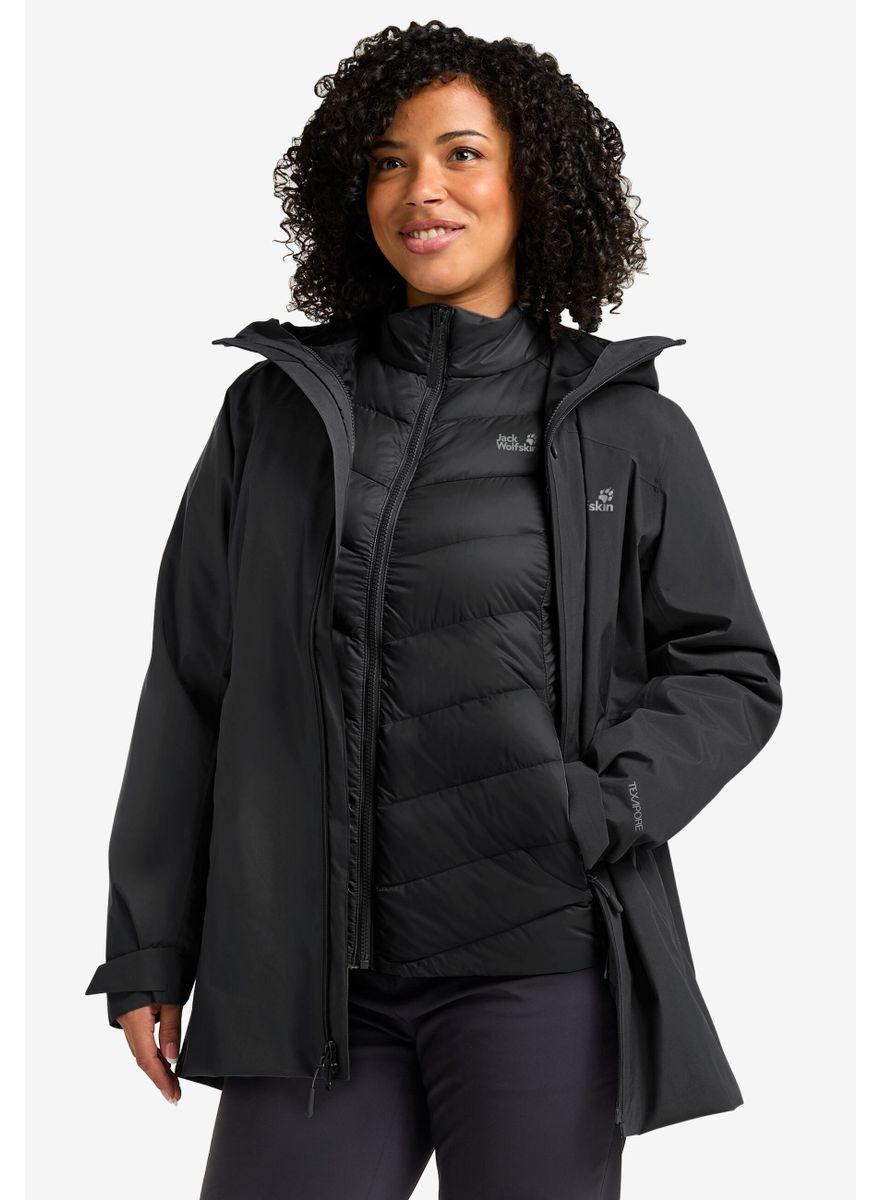 Jack Wolfskin Damen Outdoorjacke Icecape 3IN1 Down Jacket RDS Schwarz XS