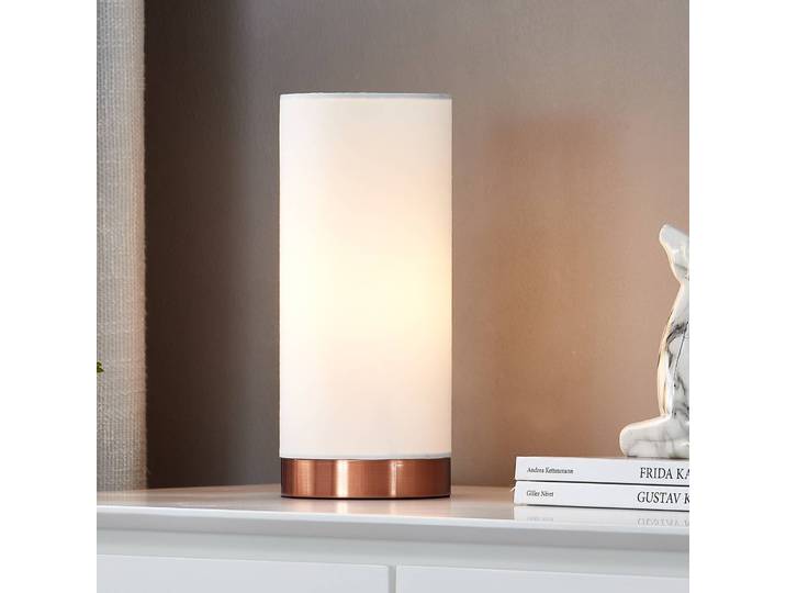 Fensterbank Tischlampe Ronja Lindby, dimmbar, weiß / opal, für Schlafzimmer, Textil / Stoff / Seide, Modern, Tischlampe