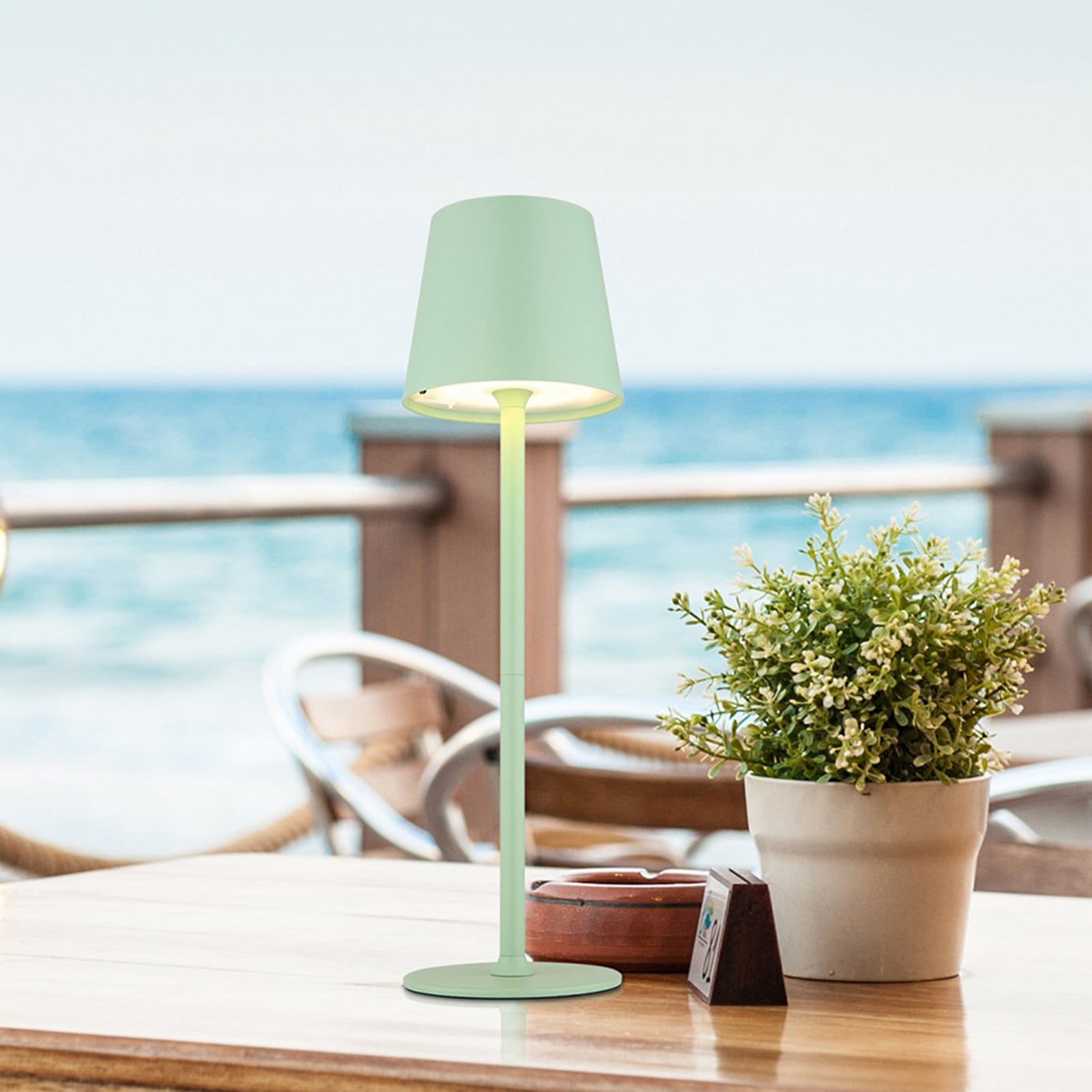 home24 LED-tafellamp Vannie type A groen Ø 11cm