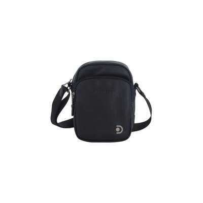 Schultertasche DISCOVERY "Heritage", Damen, Gr. B/H/T: 14,5cm x 19cm x 19cm, schwarz, Lederimitat, unifarben, Taschen Schultertasche, mit Reißverschlusstasche