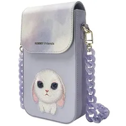 iLike Nimmy 3in1 Set phone bag + wallet + locator case purple Big Eyed Pet 2.0 Rabbit, Powerbank, Violett