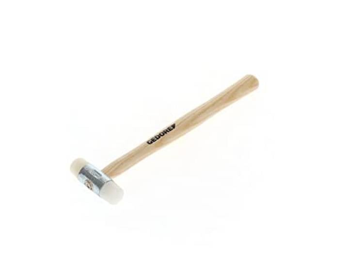 GEDORE Maillet en nylon avec manche en bois\, Maillet en cuir\, Ø 22 mm\, Marteau avec manche en frêne\, Outil\, Forgé\, 225 E-22